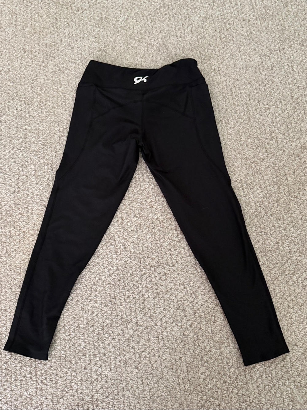 GK Black Athletic Leggings Adult Medium AM Gymnastics Side Pockets